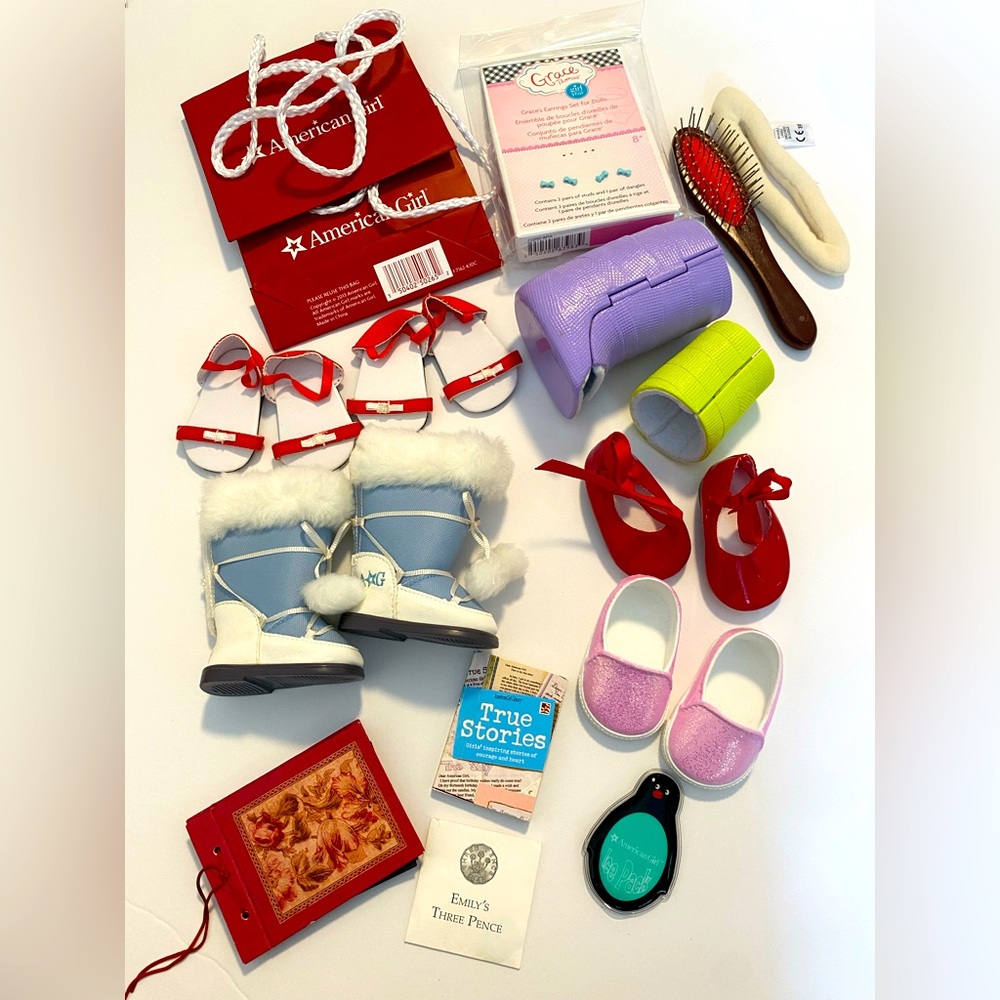 American Girl Red and Blue Doll Accessories Set